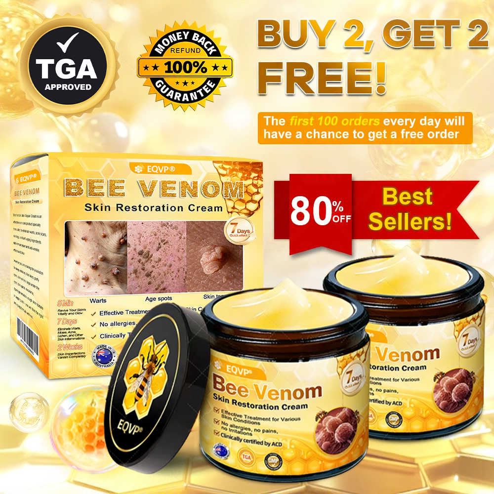 EQVP® 𝘽𝙀𝙀 𝙑𝙀𝙉𝙊𝙈 𝑺𝒌𝒊𝒏 𝑹𝒆𝒔𝒕𝒐𝒓𝒂𝒕𝒊𝒐𝒏 𝑪𝒓𝒆𝒂𝒎 –🔥 Anti-aging,Hydrating, Skin Repair, Even Tone, Acne and Dark Spot Treatment, Wart and Mole Removal, Psoriasis Relief