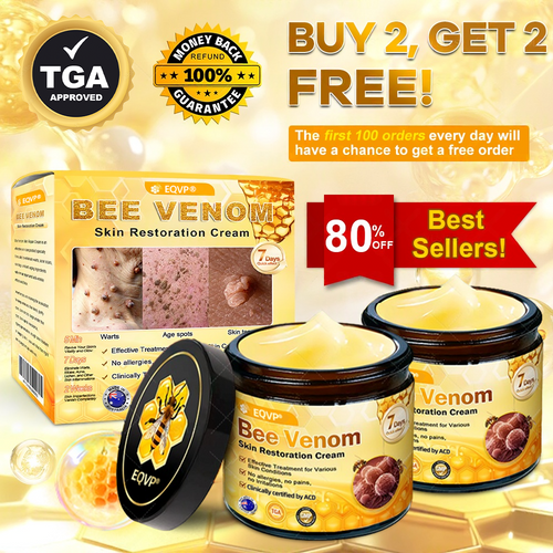 EQVP® 𝘽𝙀𝙀 𝙑𝙀𝙉𝙊𝙈 𝑺𝒌𝒊𝒏 𝑹𝒆𝒔𝒕𝒐𝒓𝒂𝒕𝒊𝒐𝒏 𝑪𝒓𝒆𝒂𝒎 –🔥 Anti-aging,Hydrating, Skin Repair, Even Tone, Acne and Dark Spot Treatment, Wart and Mole Removal, Psoriasis Relief